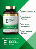 Carlyle Vitamin E 1000 IU Softgels close-up of softgel