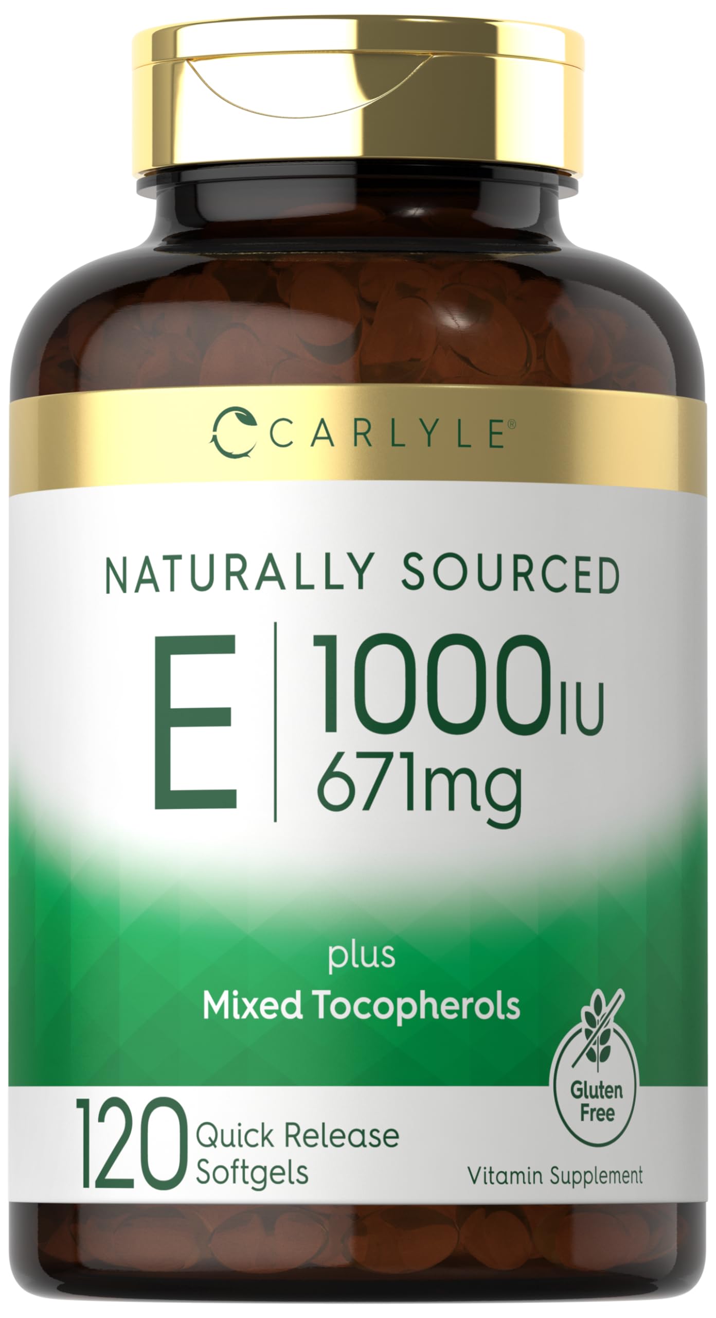 Carlyle Vitamin E 1000 IU Softgels front view