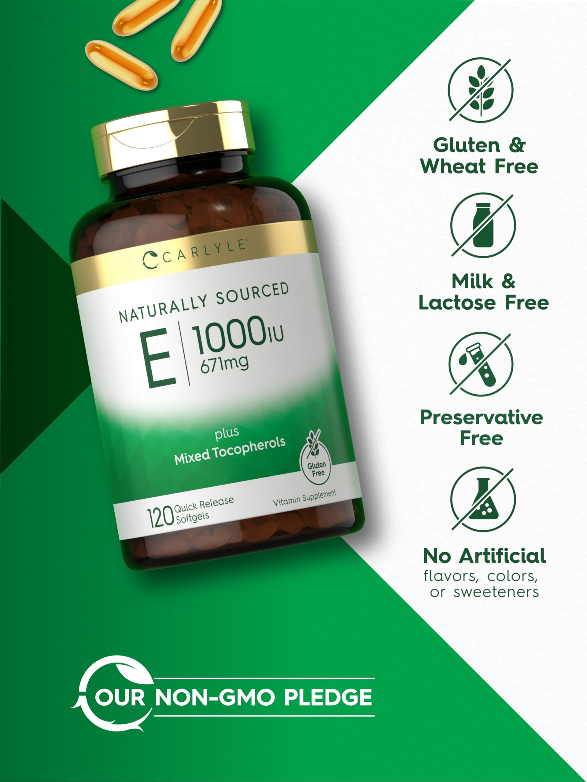 Carlyle Vitamin E 1000 IU Softgels label details