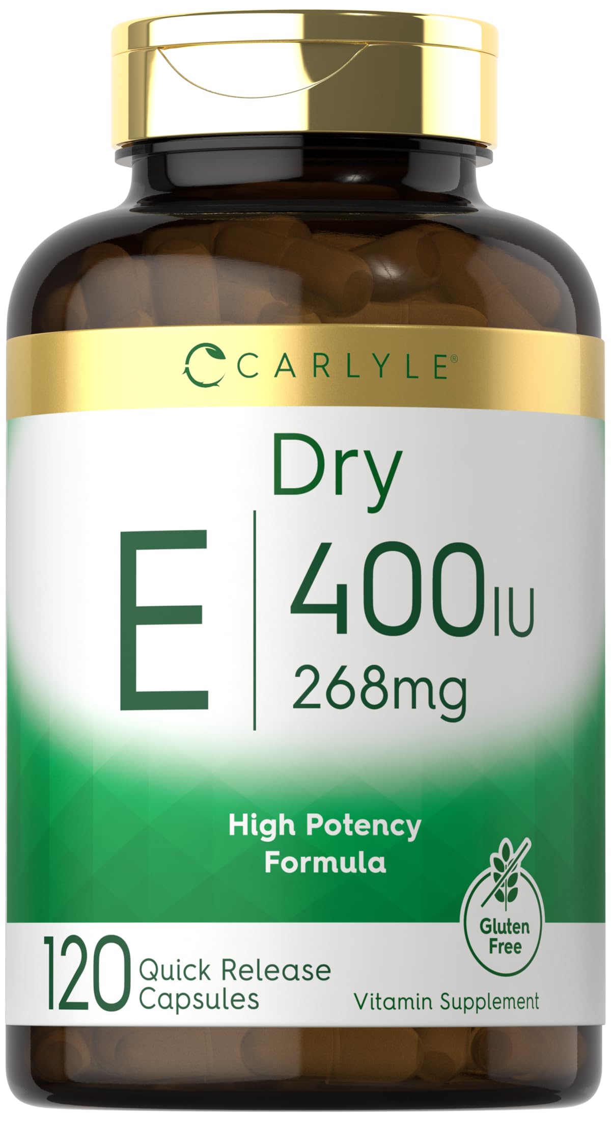 Carlyle Vitamin E 400 IU capsules bottle front view