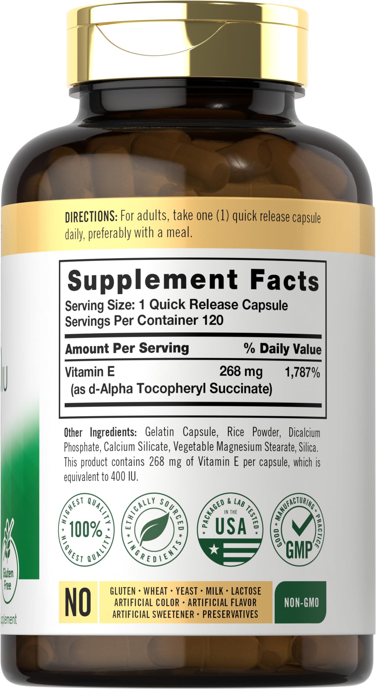 Carlyle Vitamin E capsules close-up