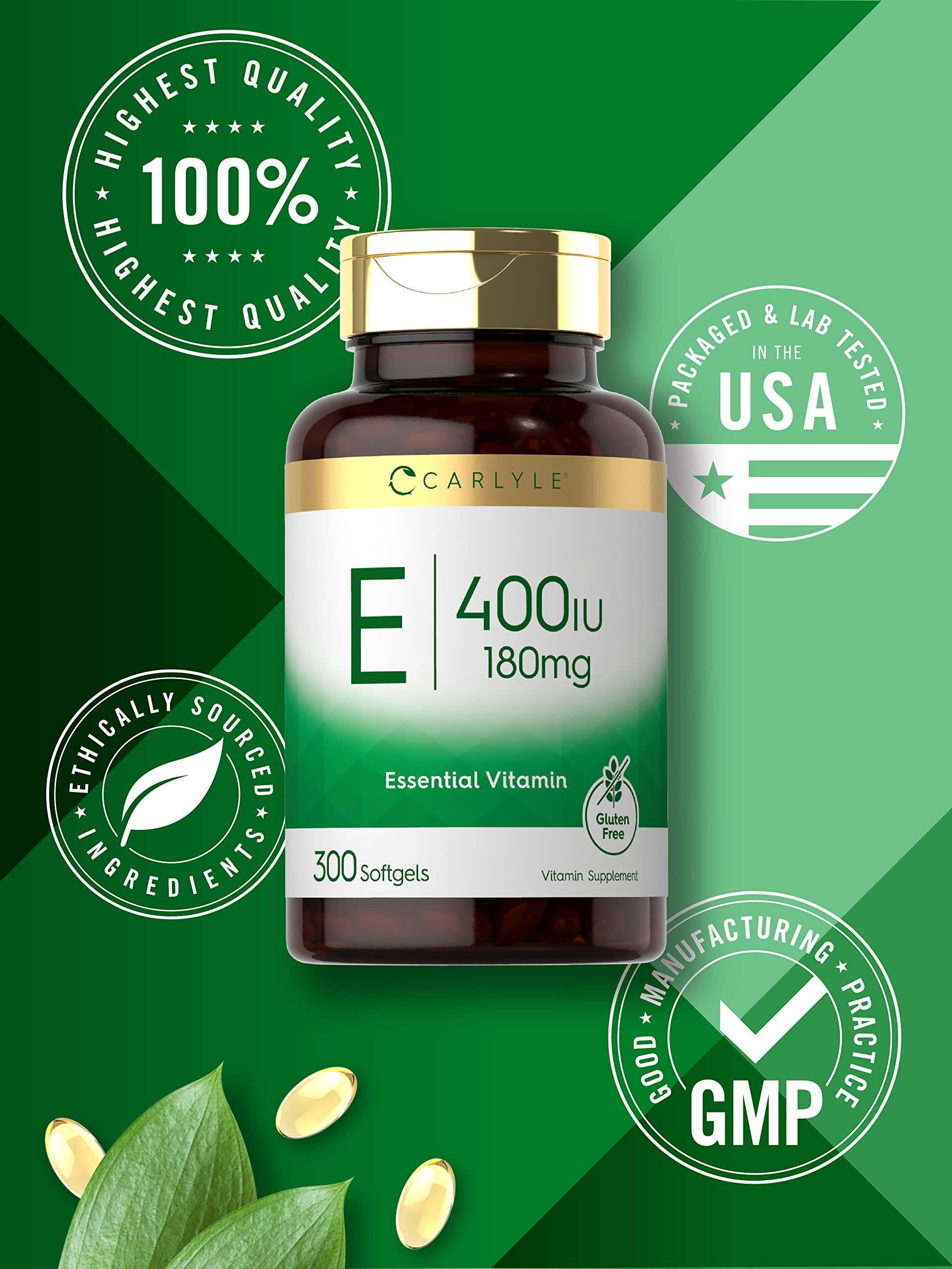 Carlyle Vitamin E softgels back view