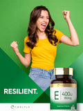 Carlyle Vitamin E softgels in hand