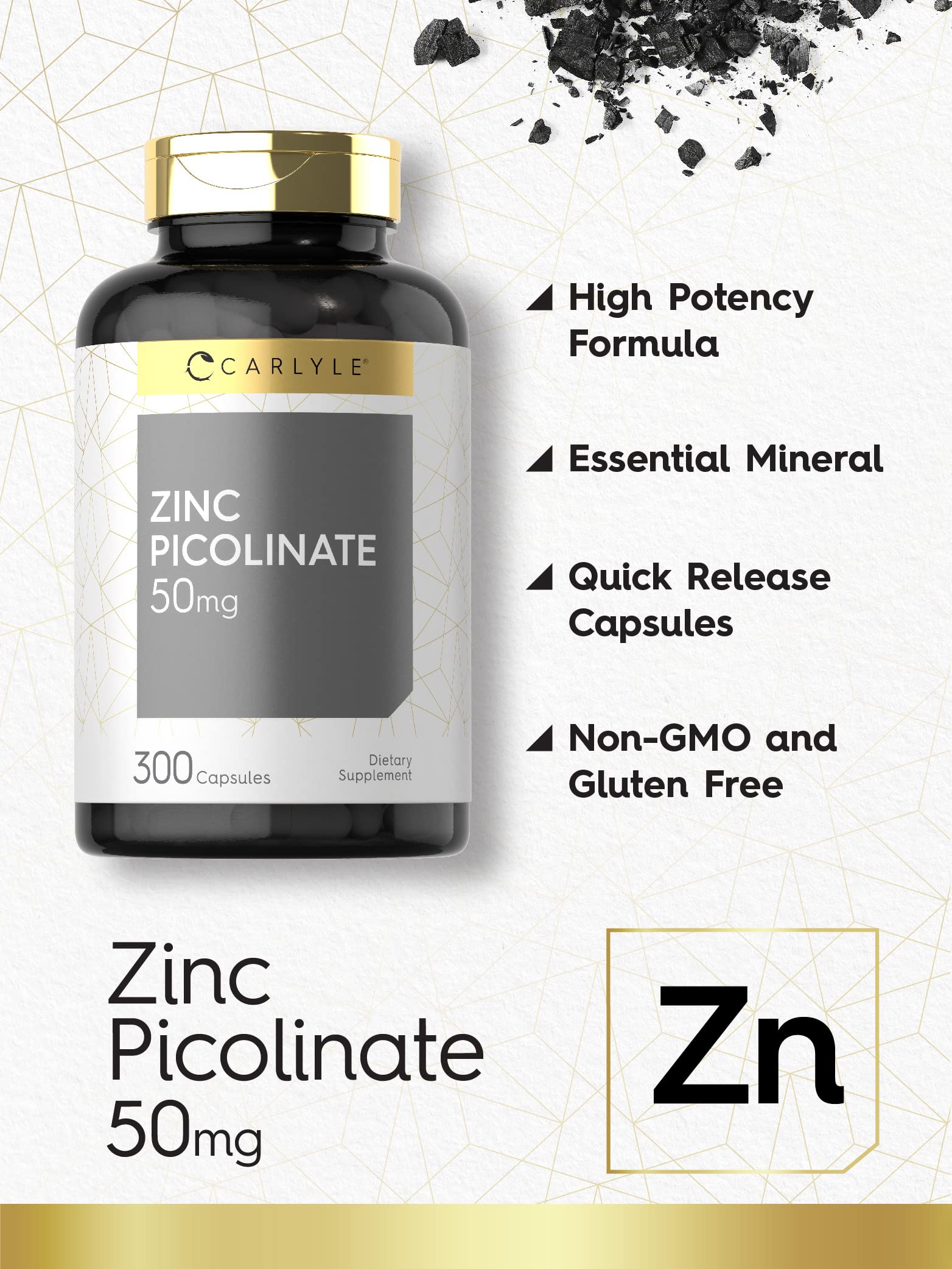 Carlyle Zinc Picolinate 50mg capsules packaging