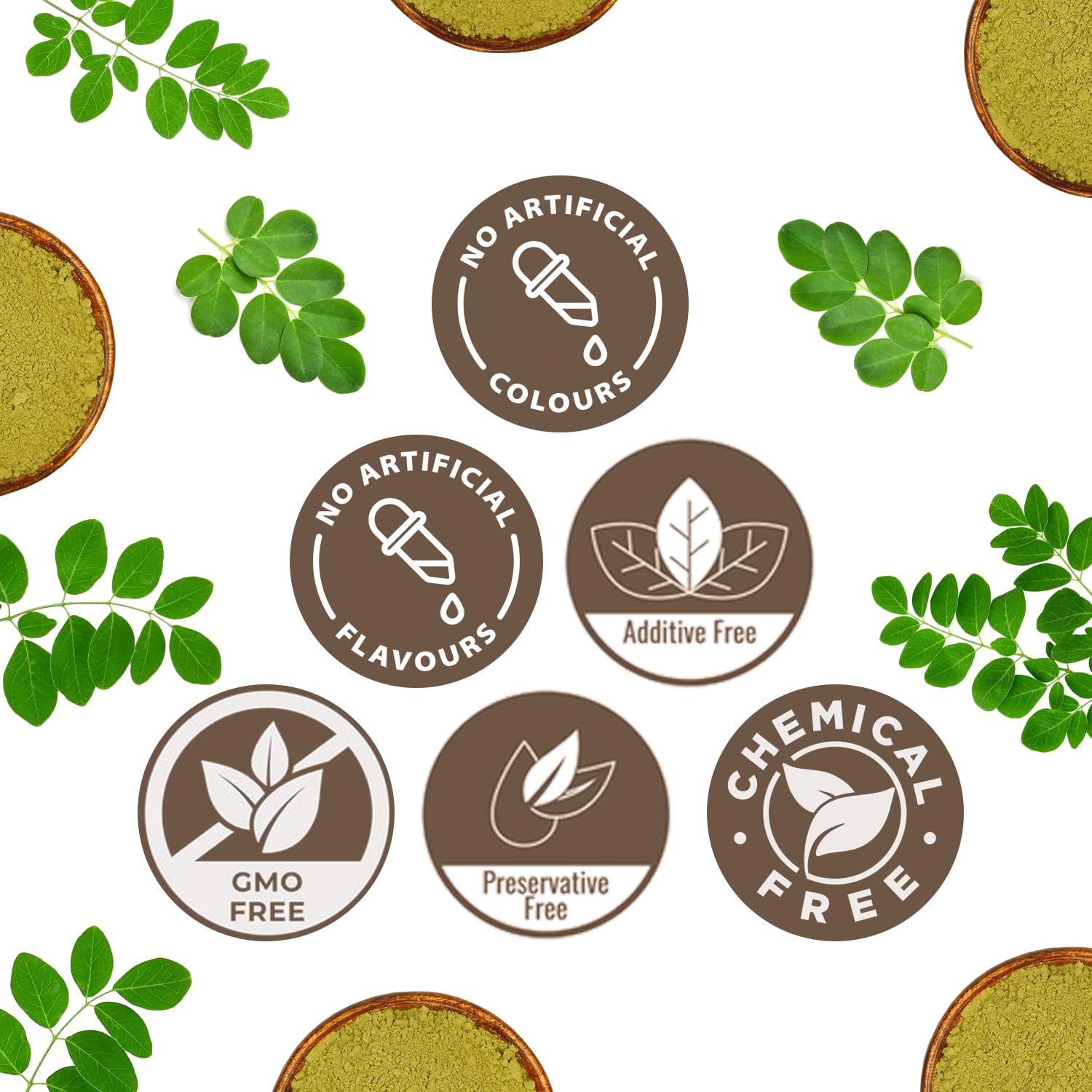 CARMEL ORGANICS Moringa Leaves Powder 249g close-up of powder
