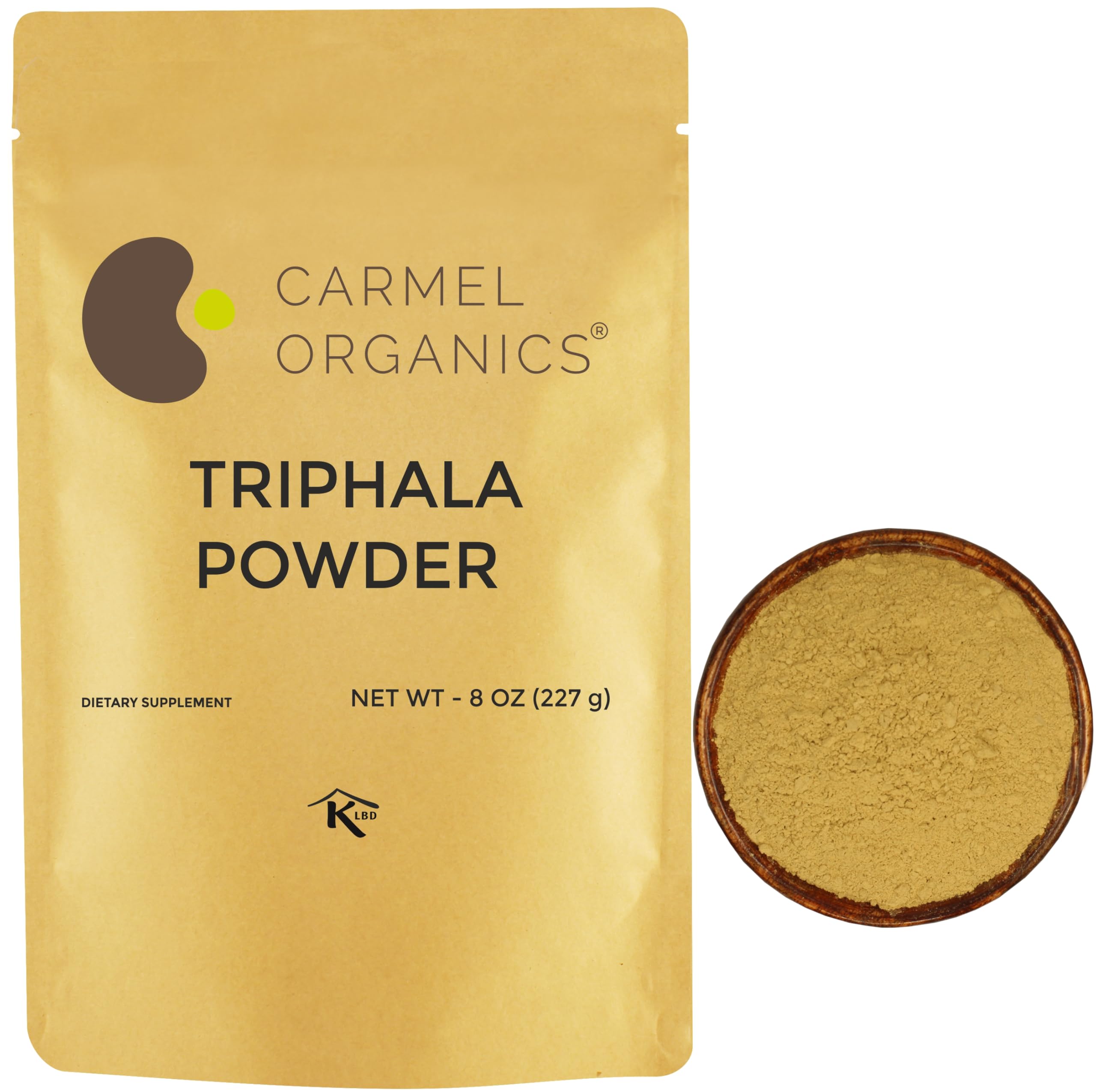 CARMEL ORGANICS Triphala Herbal Supplement 227g front view