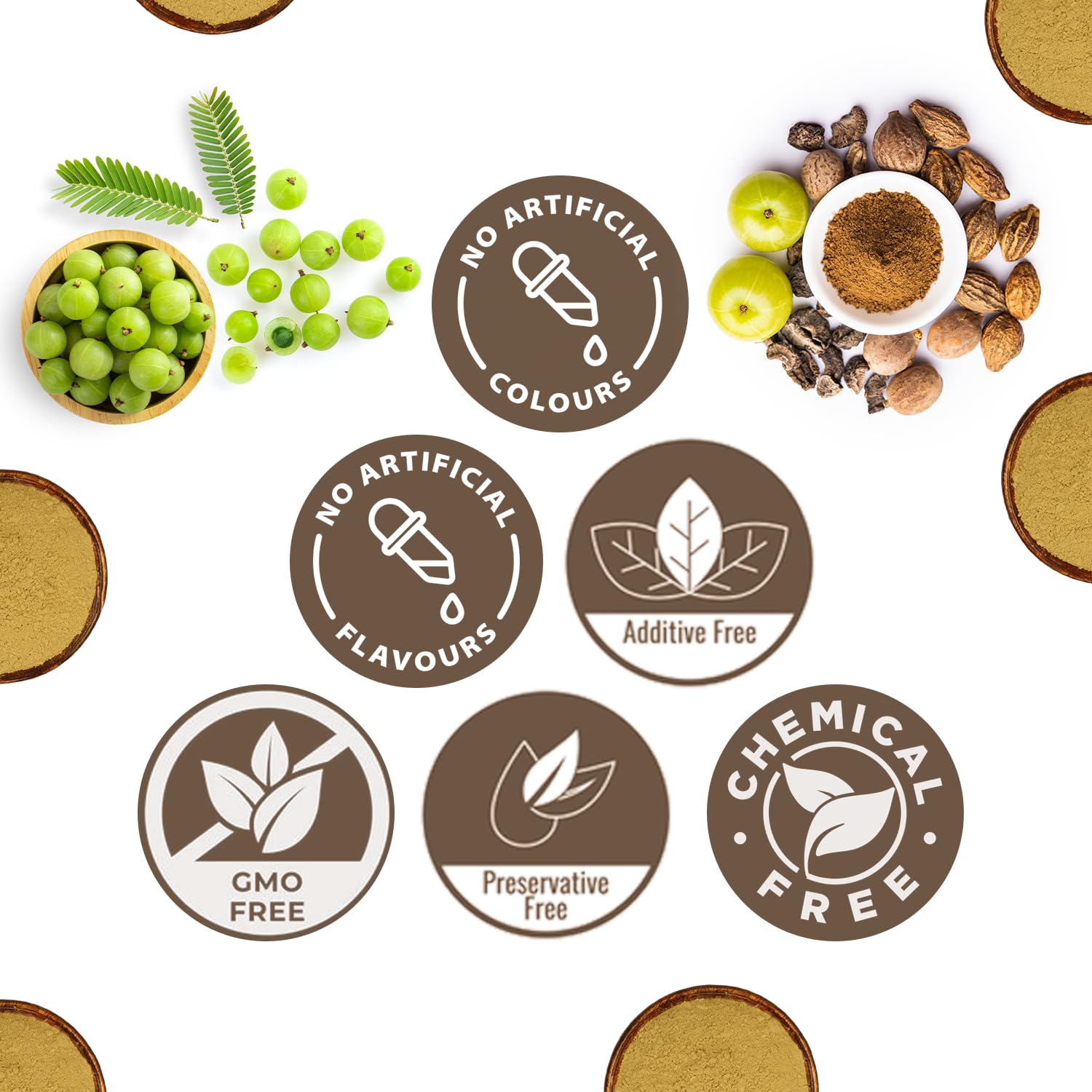 CARMEL ORGANICS Triphala supplement ingredients close-up