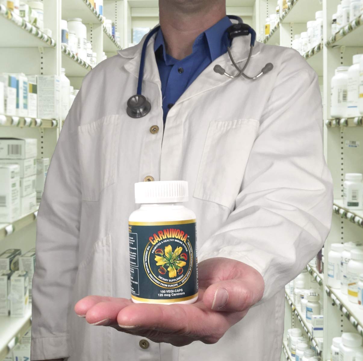 Carnivora Herbal Supplement 50g close-up of capsules