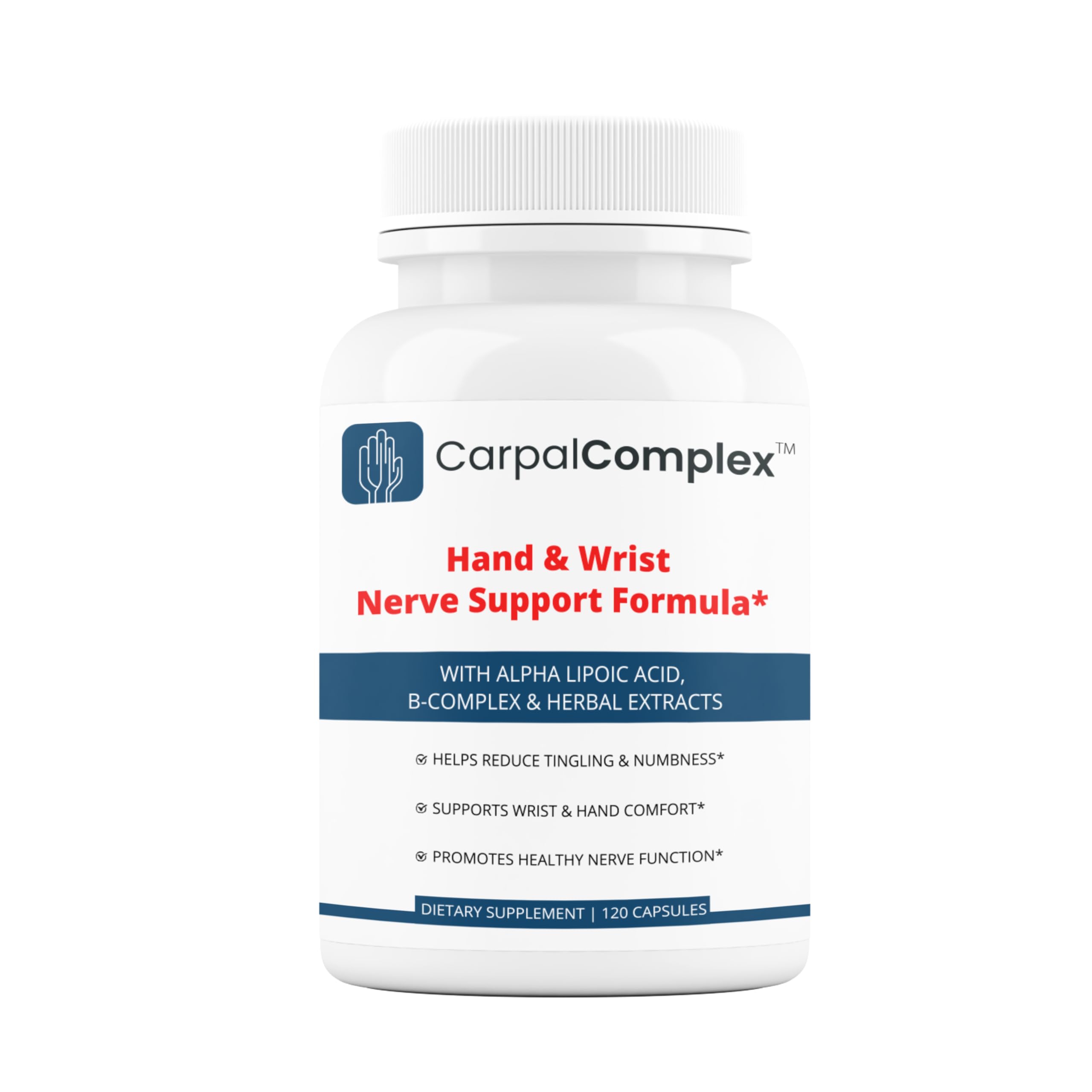 CarpalComplex Alpha Lipoic Acid Supplement front view