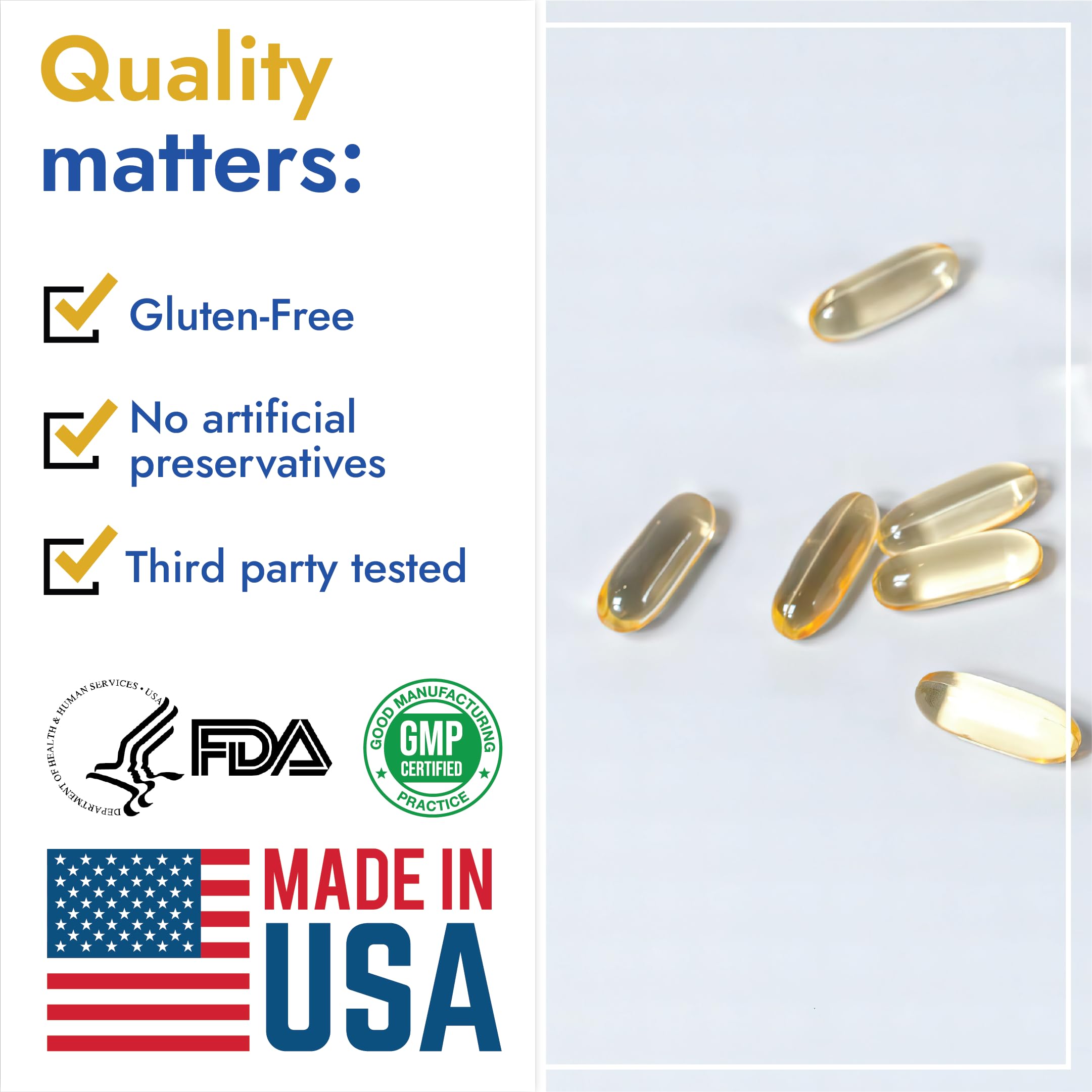 Carson Life Omega-3 EPA DHA Softgels on a wooden table