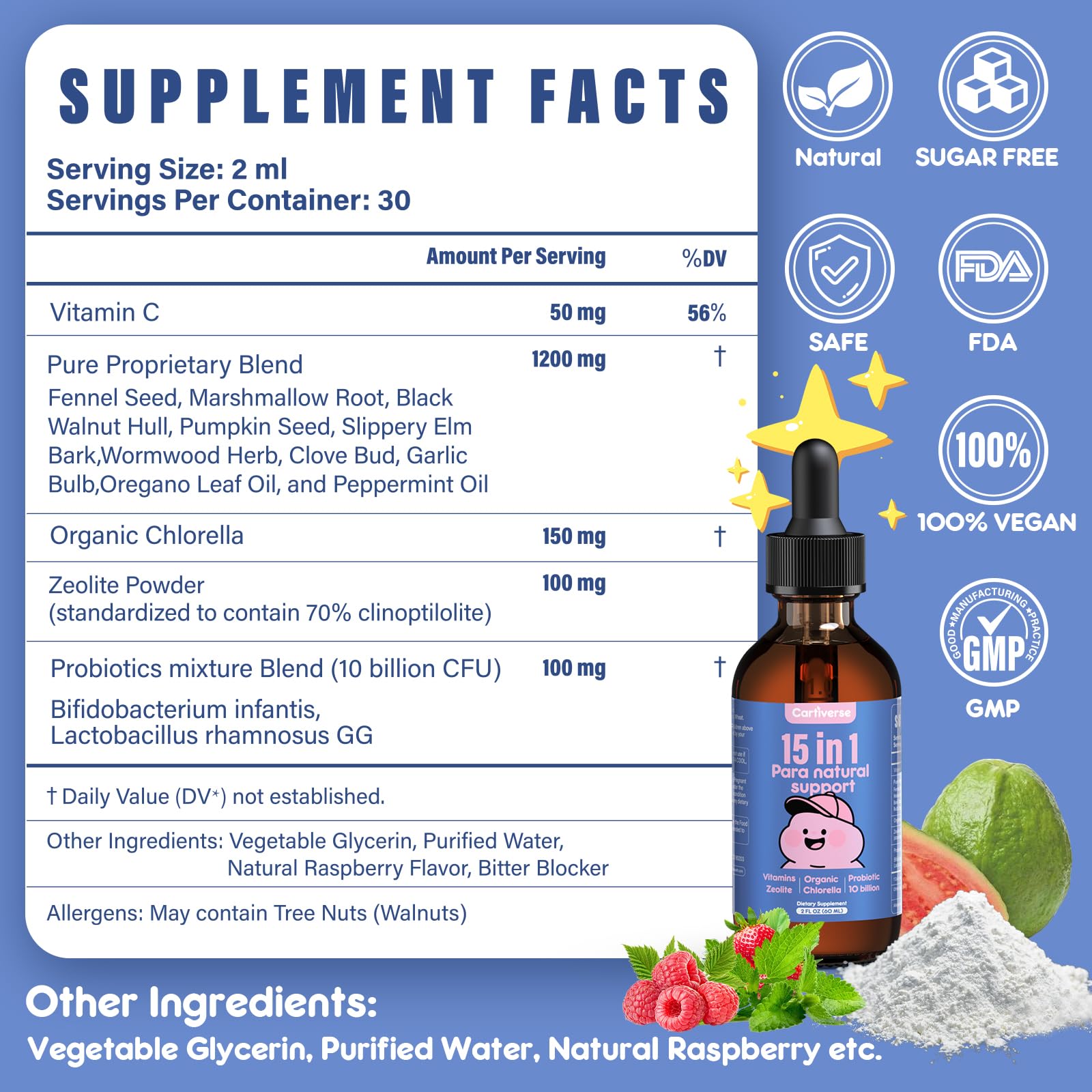 Cartiverse Zeolite Liquid Supplement 60 mL packaging