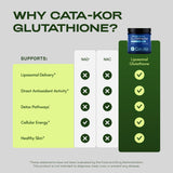 Cata-Kor Liposomal Glutathione Complex on a wooden table