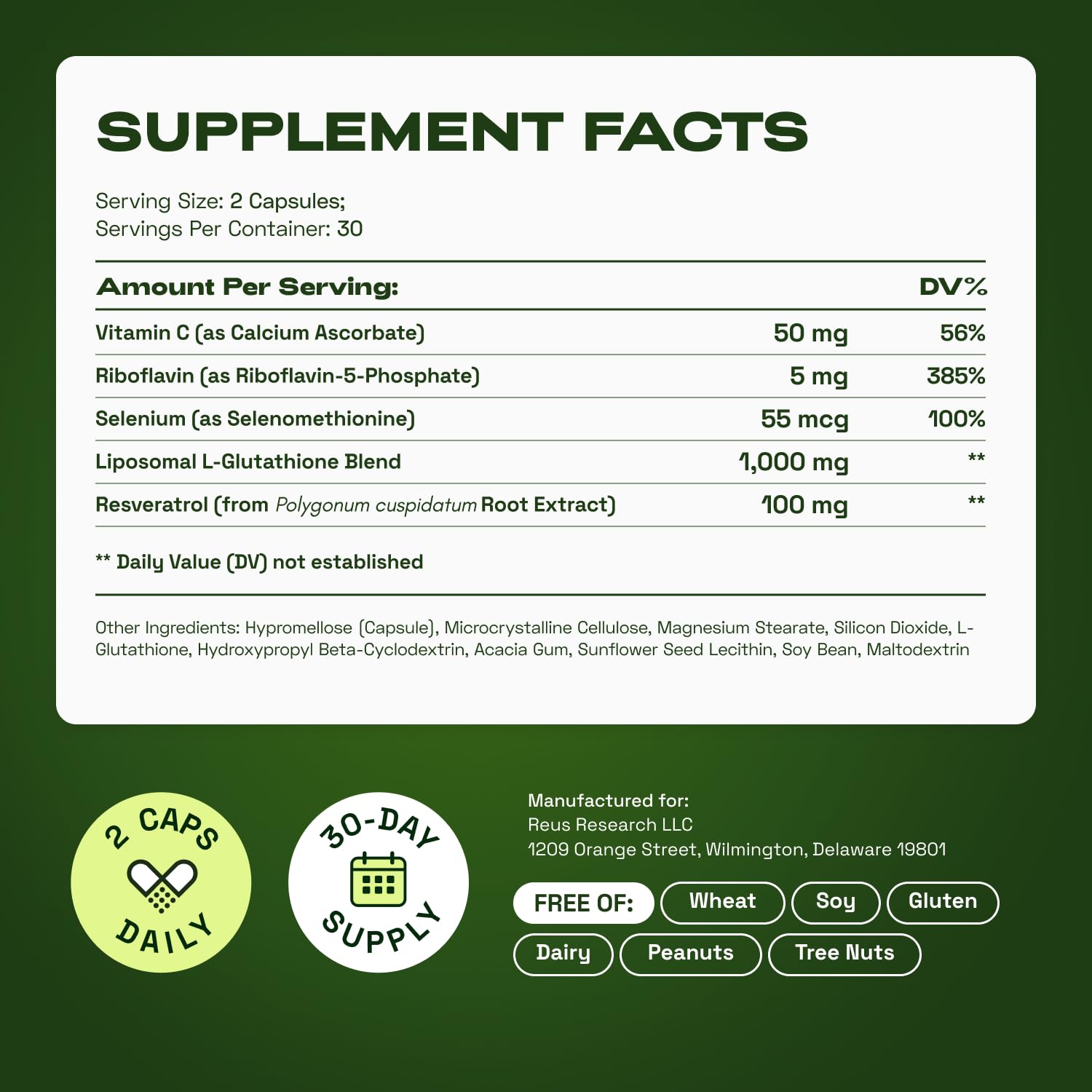 Cata-Kor Liposomal Glutathione Complex opened bottle showing capsules