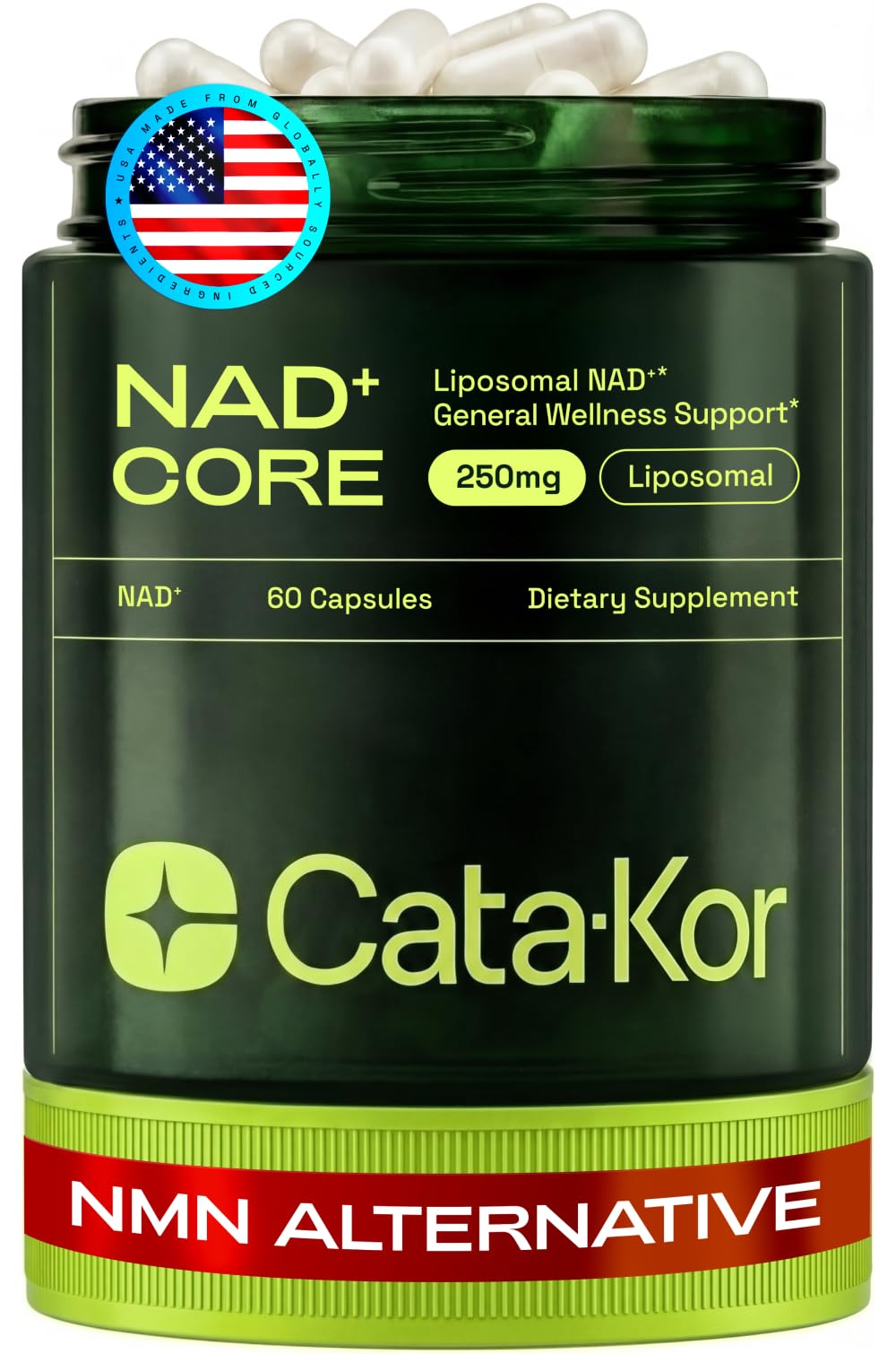 Cata-Kor Liposomal NAD+ Supplement 250mg front view