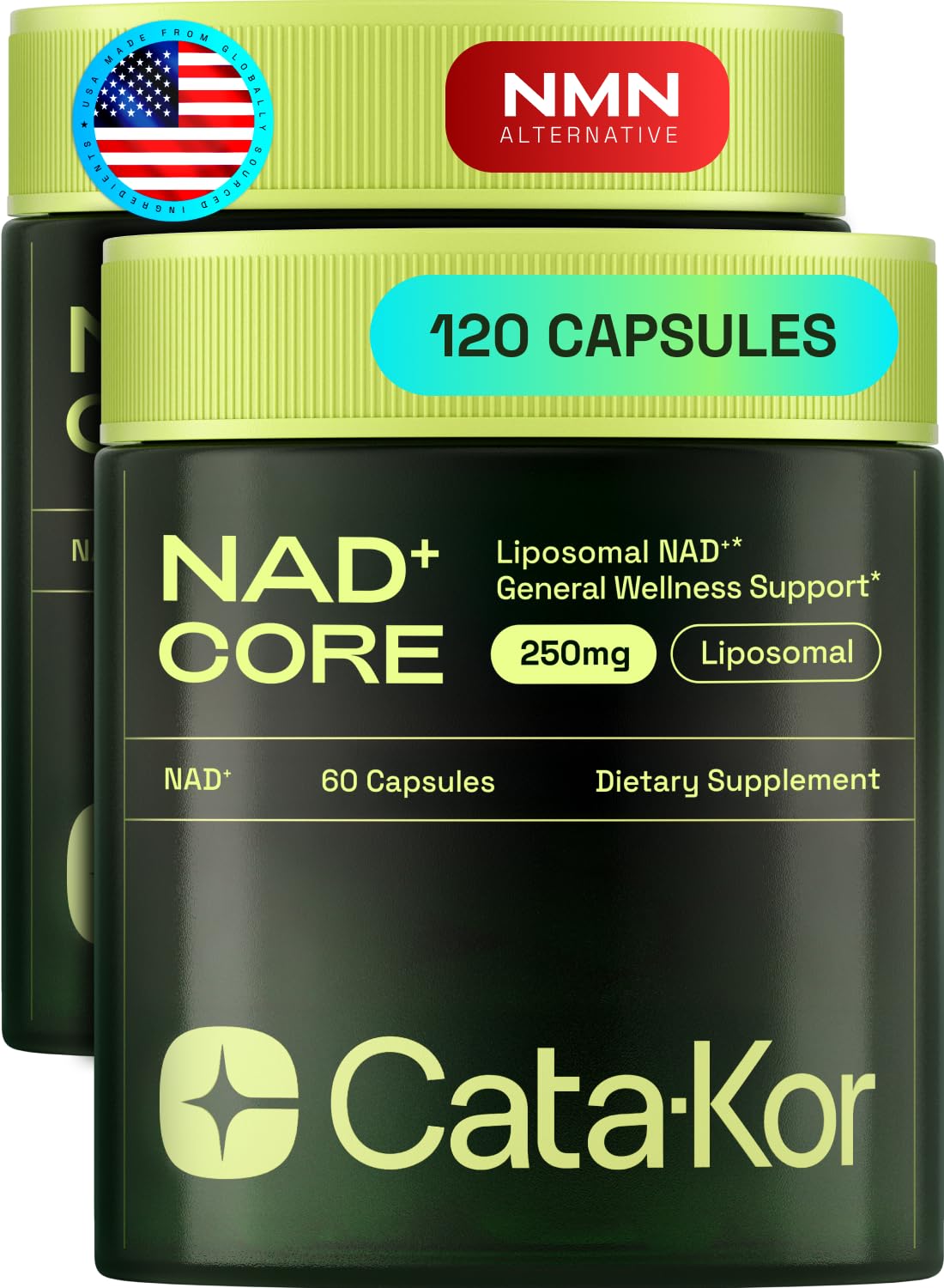 Cata-Kor Liposomal NAD+ Supplement 250mg front view