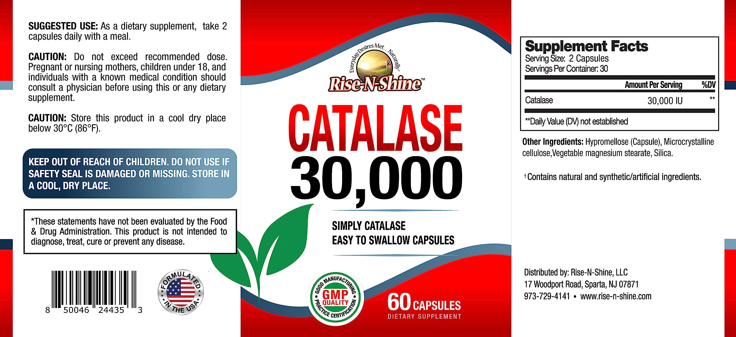 CATALASE EXTREME Multi-Enzyme Supplement 30,000 Units packaging