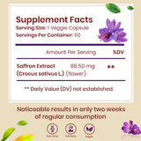 Catalyst Nutrition Saffron Extract bottle side view showing capsule count