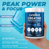 CATENATE Creatine Gummies with a measuring tape and weights