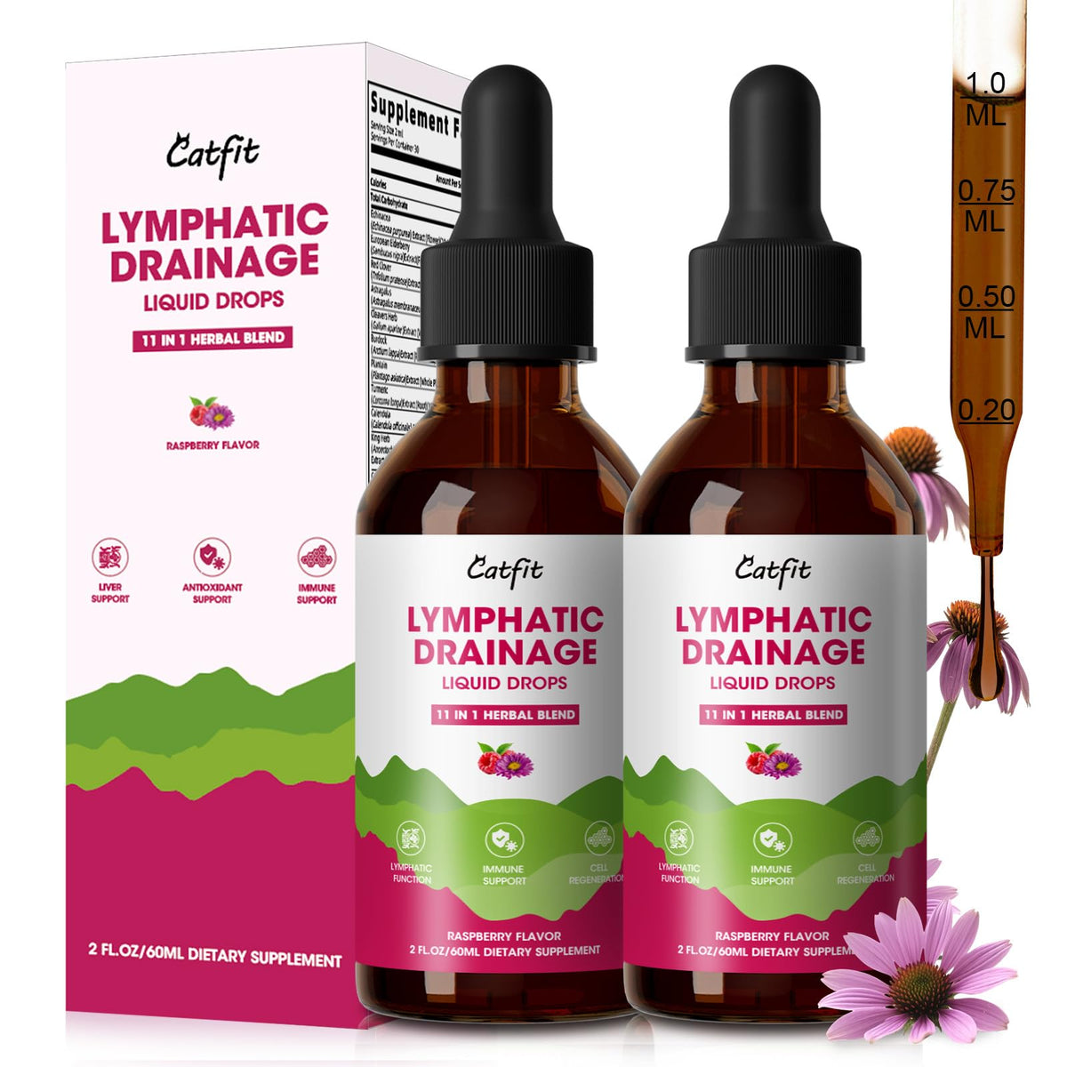 Catfit Lymphatic Drainage Drops 290g front view