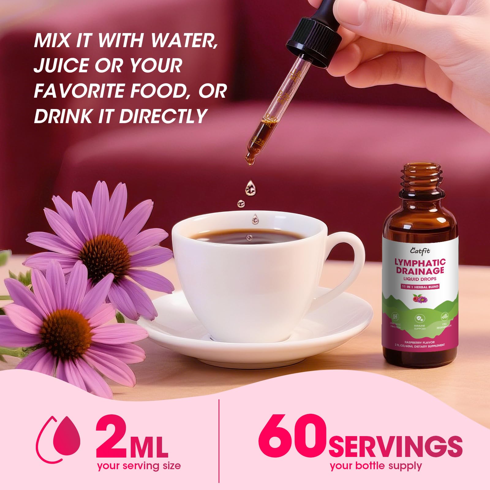 Catfit Lymphatic Drainage Drops 290g lifestyle scene