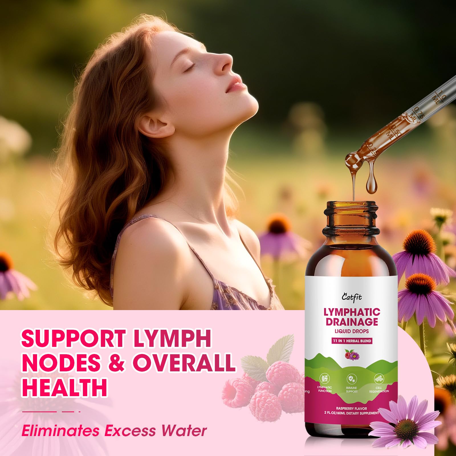 Catfit Lymphatic Drainage Drops 290g with herbal ingredients
