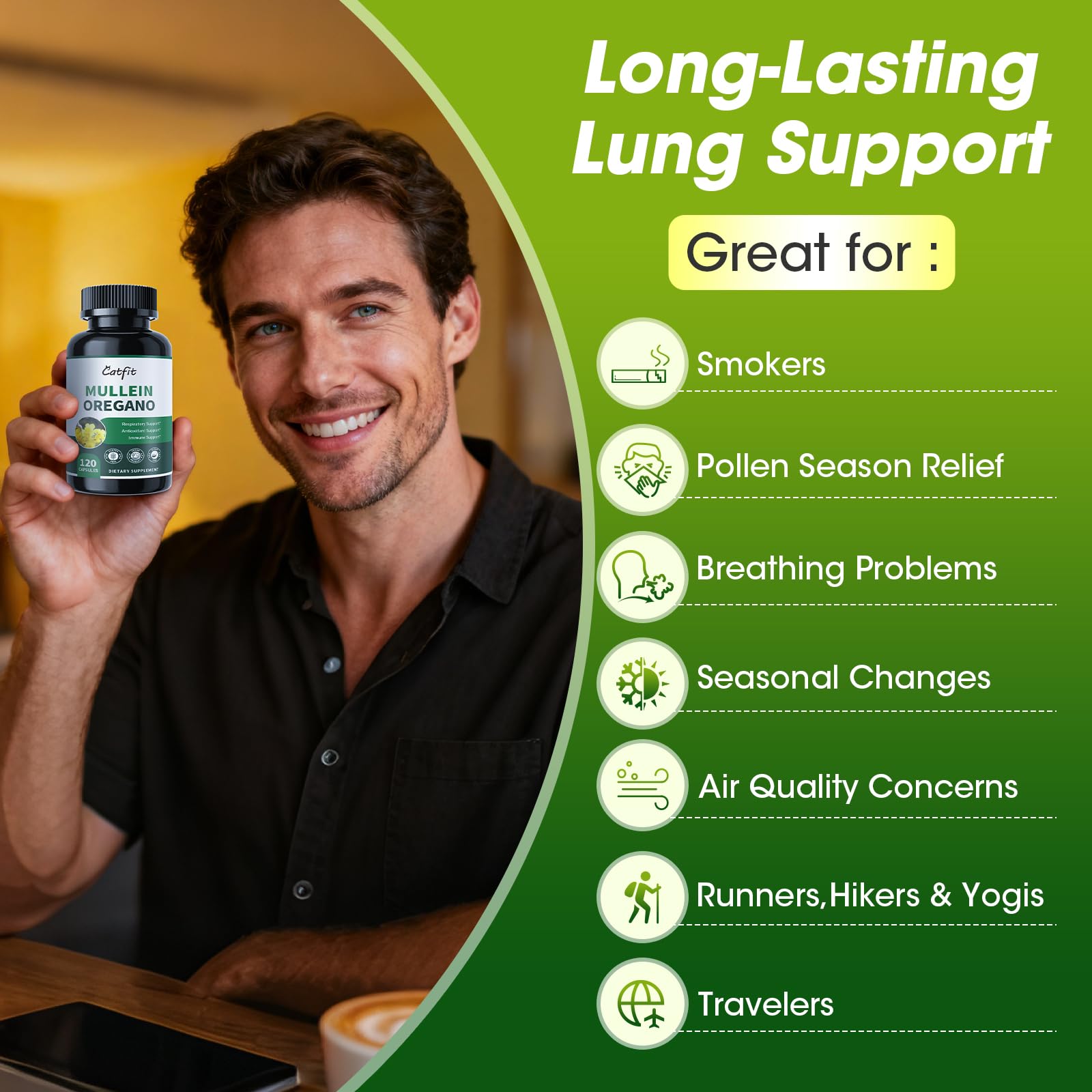 Catfit Mullein Capsules with a measuring spoon