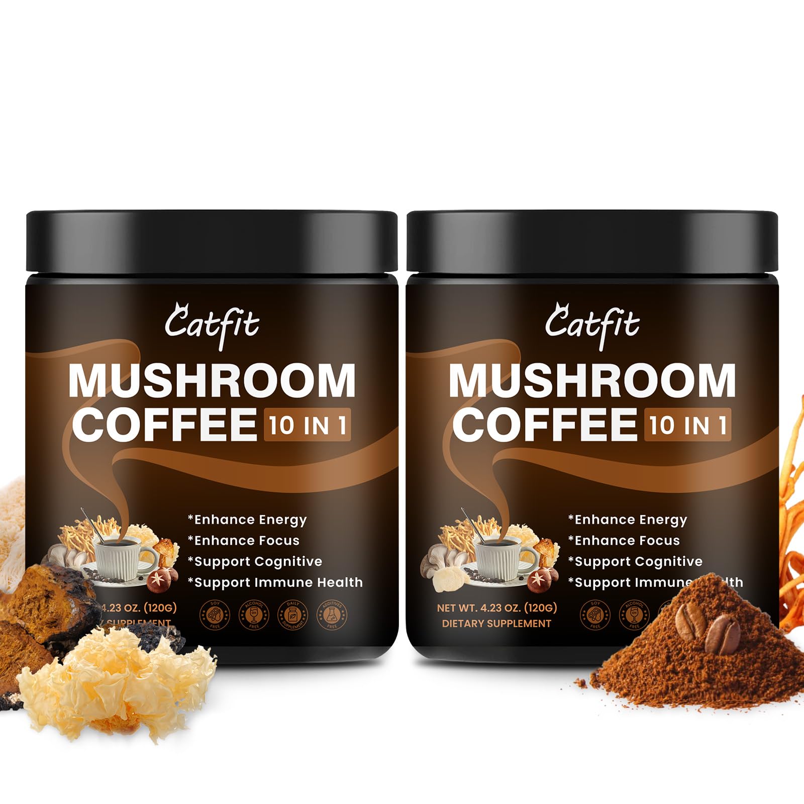 Catfit Mushroom Coffee Blend 2000mg front view packaging