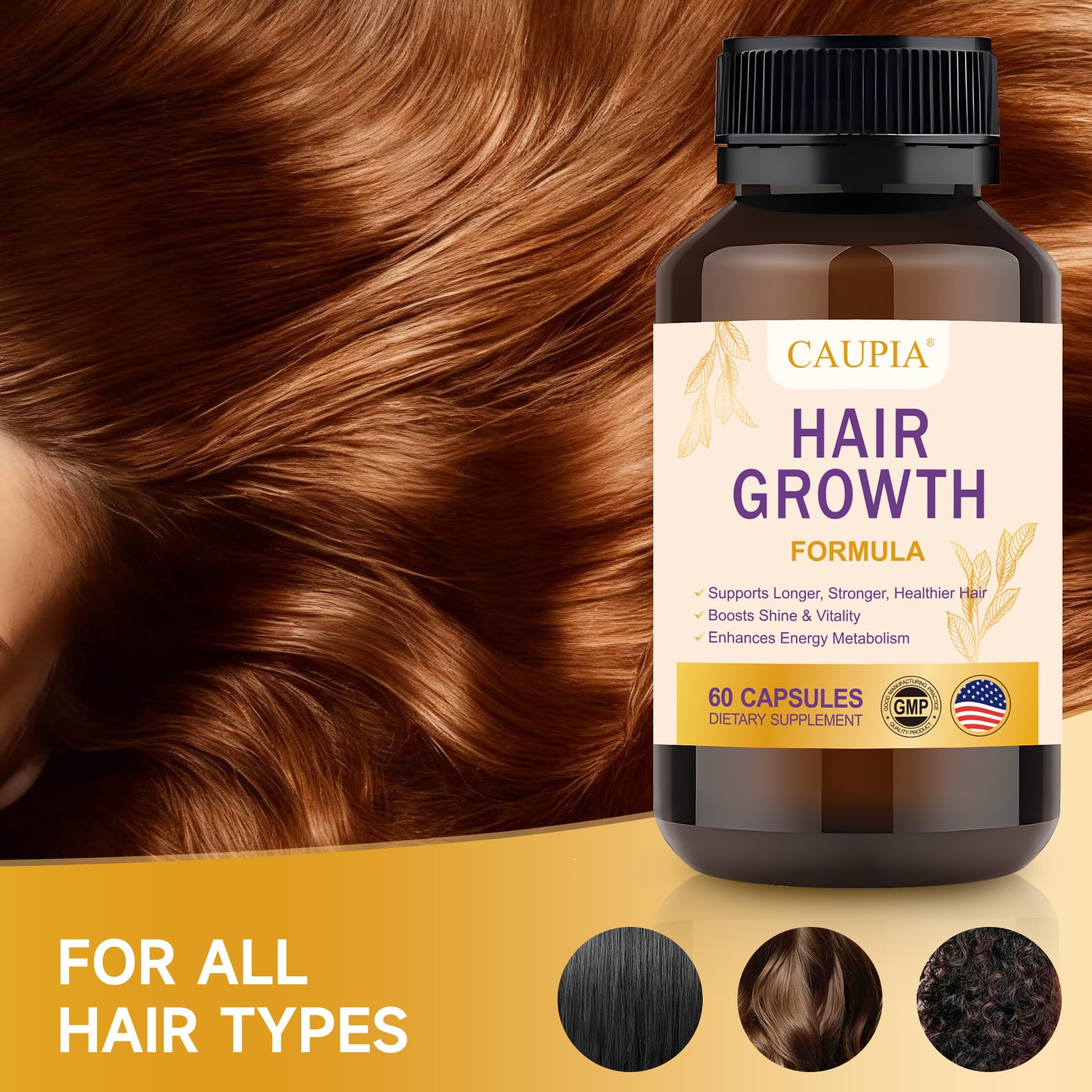 CAUPIA Hair Growth Capsules close-up of the capsules
