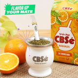 CBSé Yerba Mate Loose Leaf Tea 500g served as iced tea with orange slices