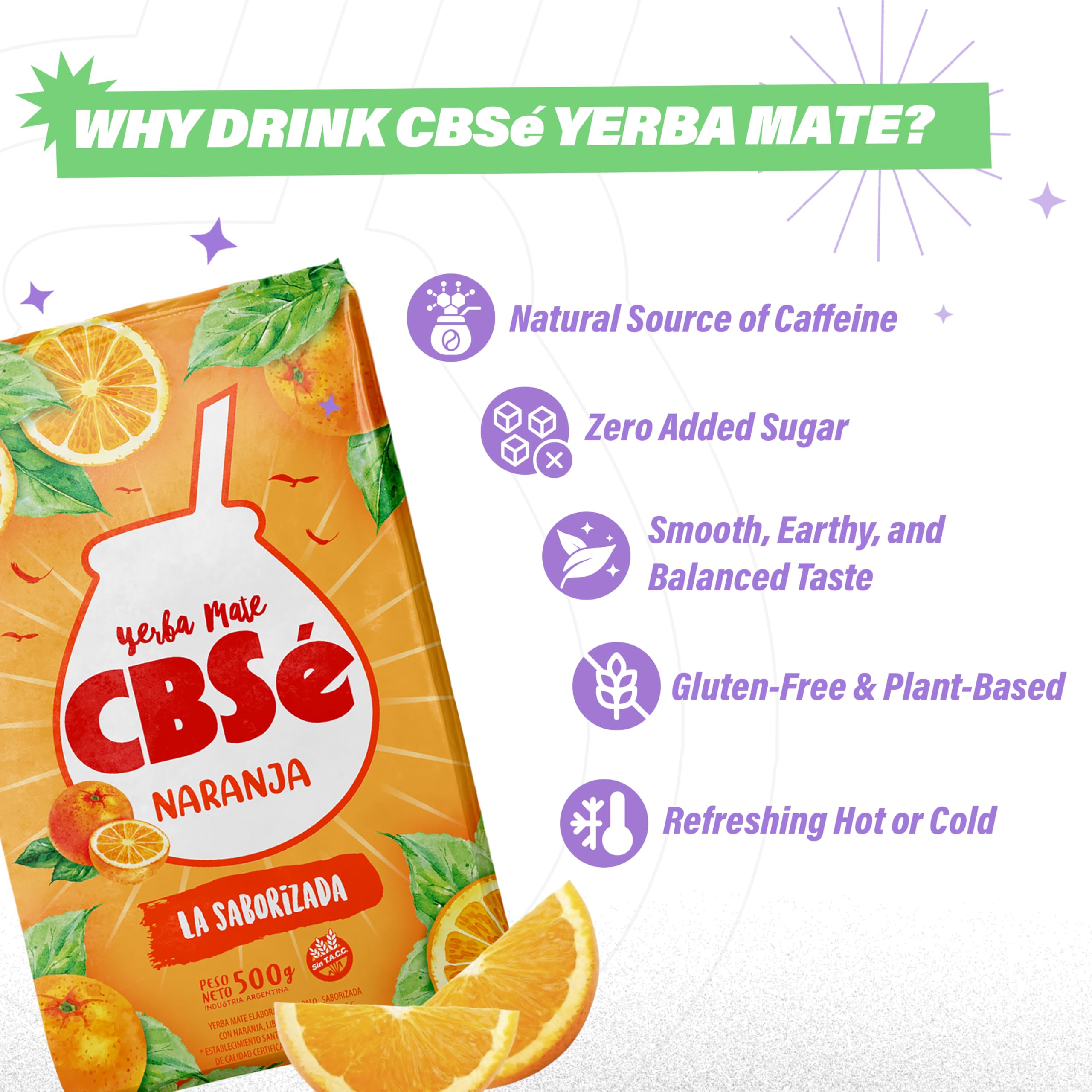CBSé Yerba Mate Loose Leaf Tea 500g side view showing loose leaf texture