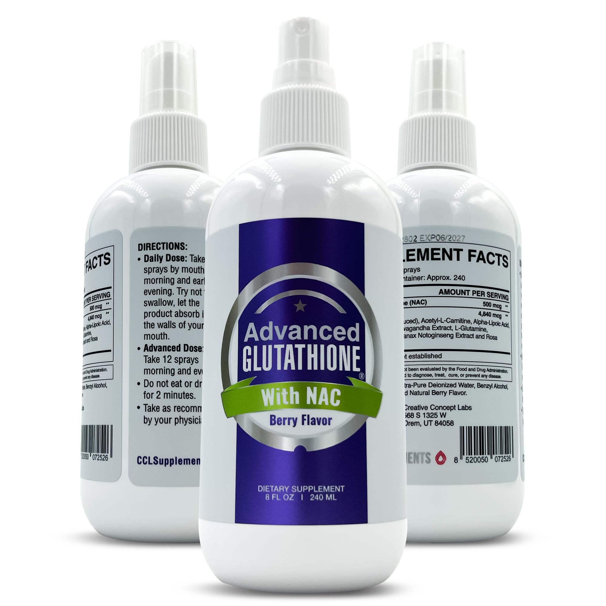 CCL SUPPLEMENTS Liposomal Glutathione Liquid Spray front view