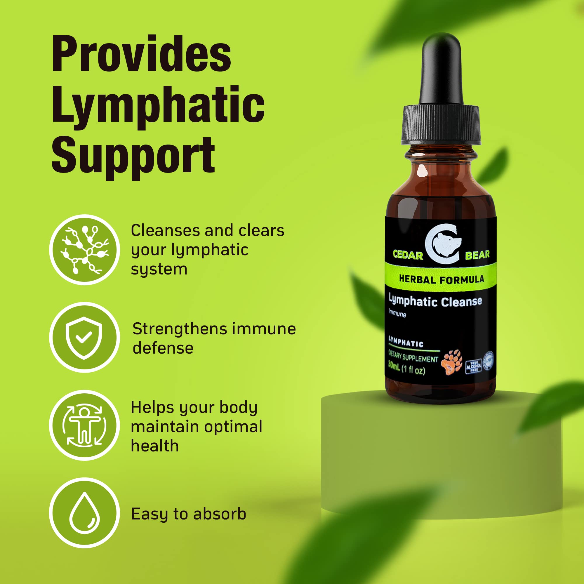 Cedar Bear Naturales Lymphatic Drainage Drops 83g with dropper