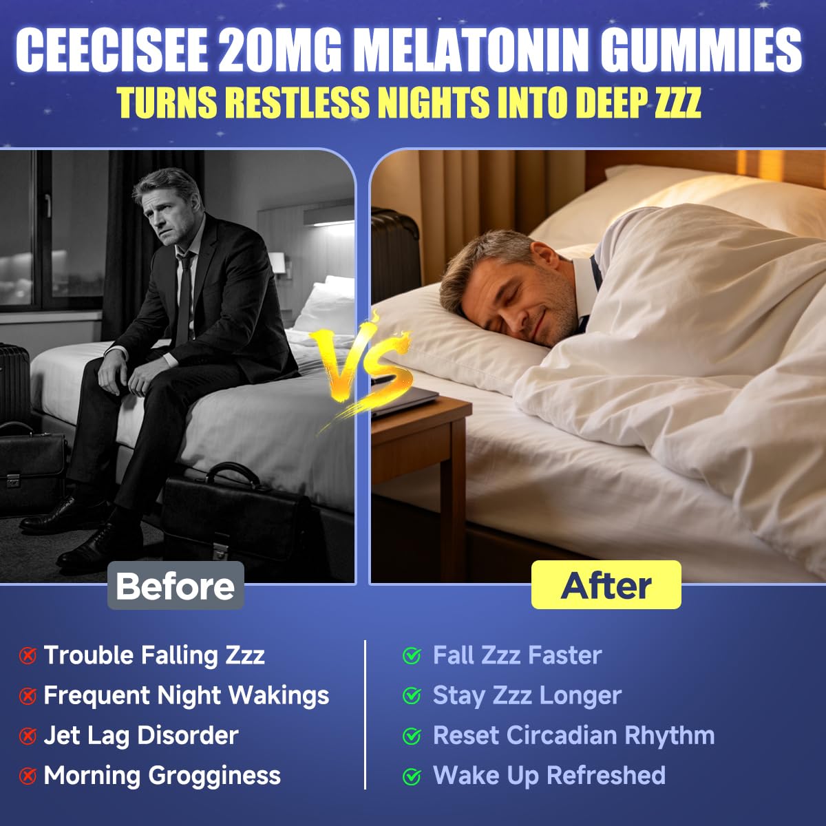 Ceecisee Melatonin Gummies 20mg close-up of gummies