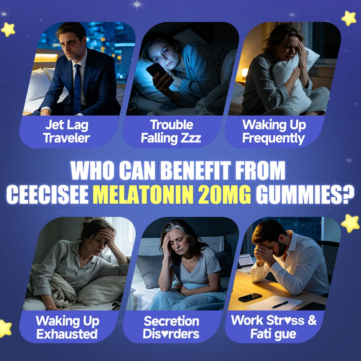 Ceecisee Melatonin Gummies 20mg side view of packaging