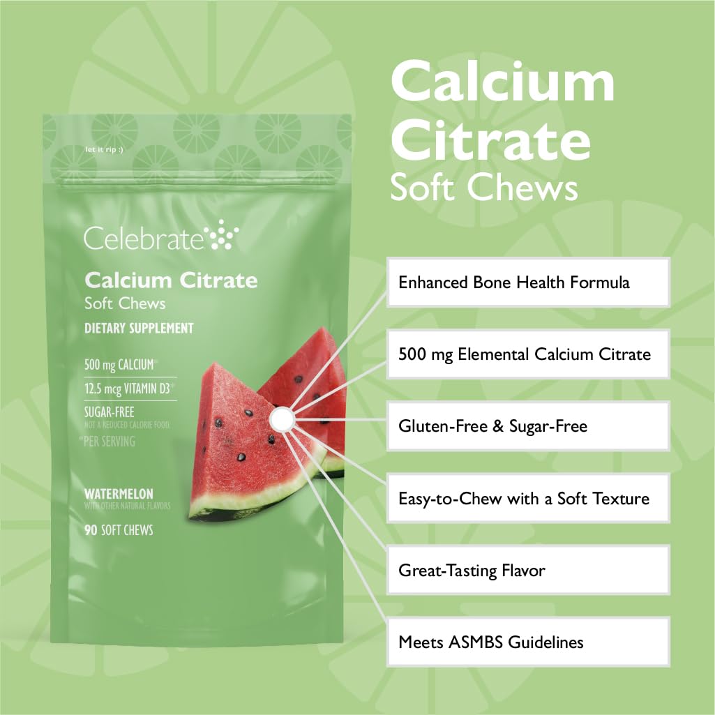 Celebrate Bariatric Calcium Citrate Chews melon flavour chews