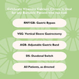 Celebrate Bariatric Calcium Citrate Chews with fruit background