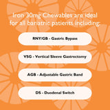 Celebrate Bariatric Iron 30mg chewable tablet with Vitamin C