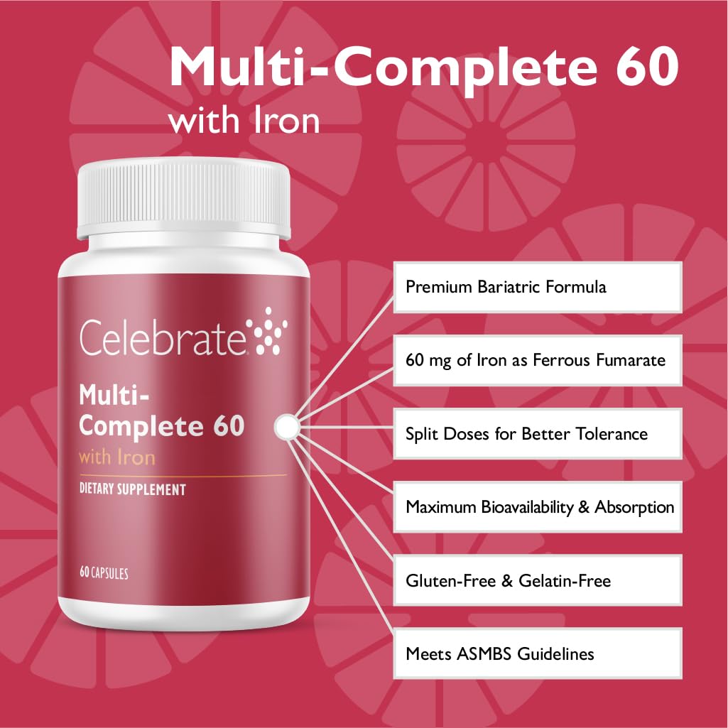 Celebrate Bariatric Iron Capsules 60mg back view