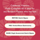 Celebrate Bariatric Iron Capsules 60mg with a measuring spoon