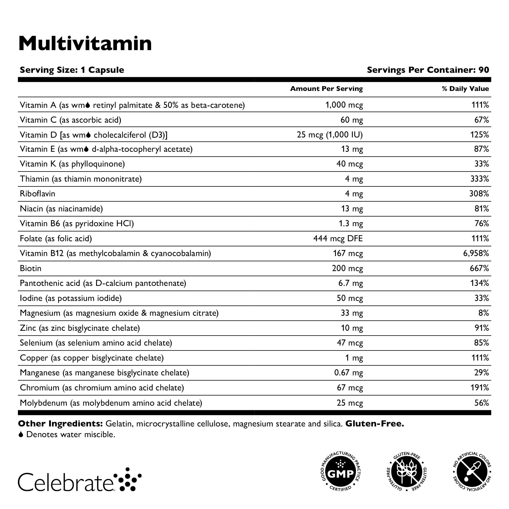 Celebrate Bariatric Multivitamin 90 Capsules bottle with label