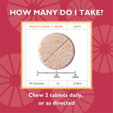Celebrate Bariatric Multivitamin Chews displayed with a measuring spoon