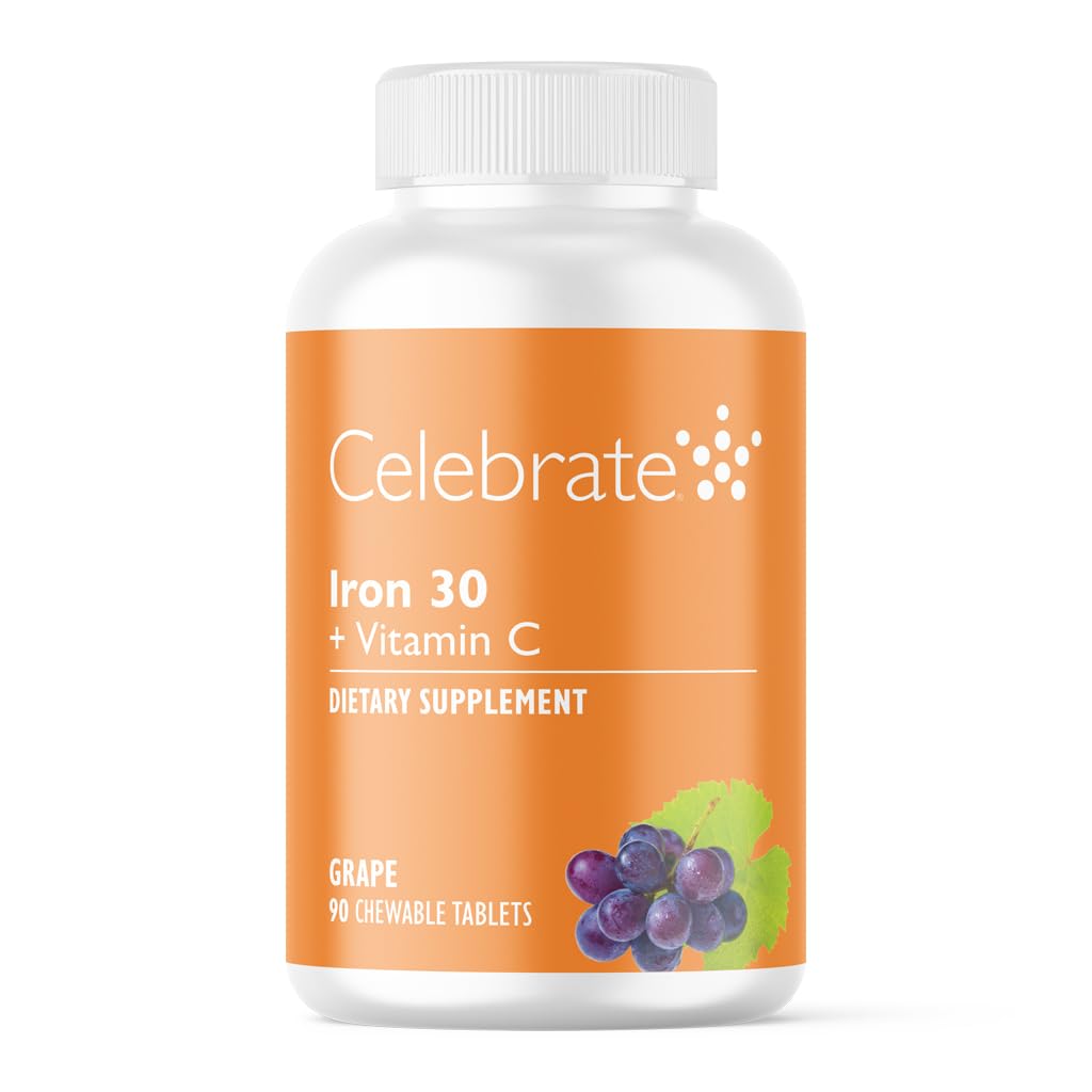 Celebrate Bariatric Supplements Iron 30mg chewable tablet front view