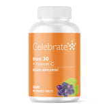 Celebrate Bariatric Supplements Iron 30mg chewable tablet front view