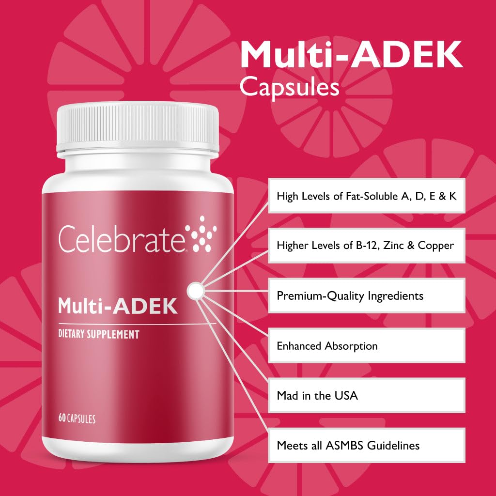 Celebrate Bariatric Supplements Multivitamin ADEK 45g back view