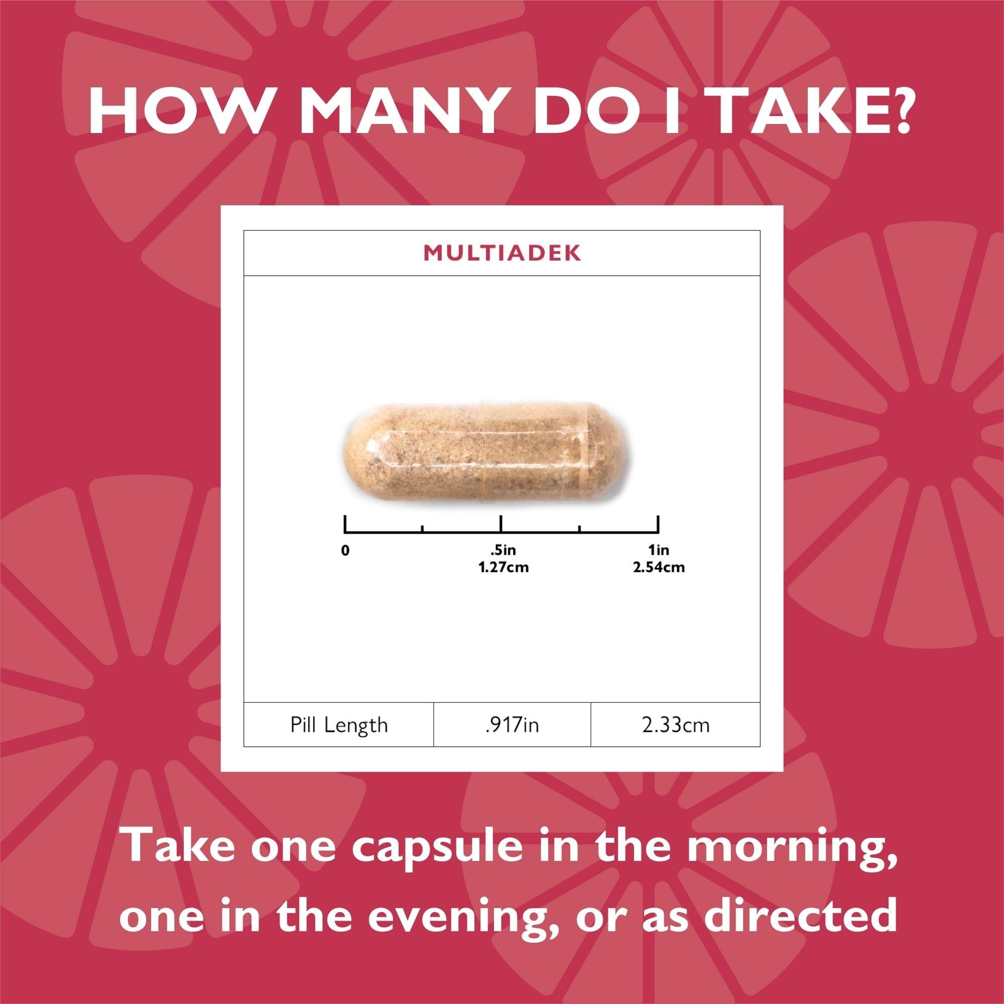 Celebrate Bariatric Supplements Multivitamin ADEK 45g capsules on a table