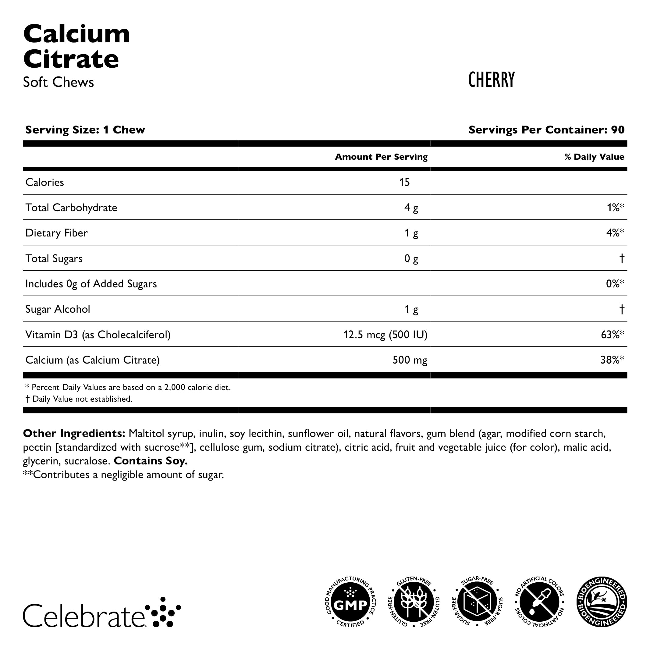 Celebrate Calcium Chews with a glass of water