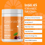 Celebrate Iron Soft Chews showing soft chew texture