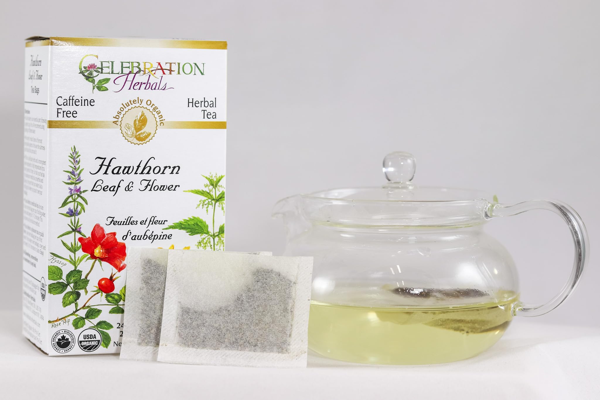Celebration Herbals Hawthorn Tea brewed cup