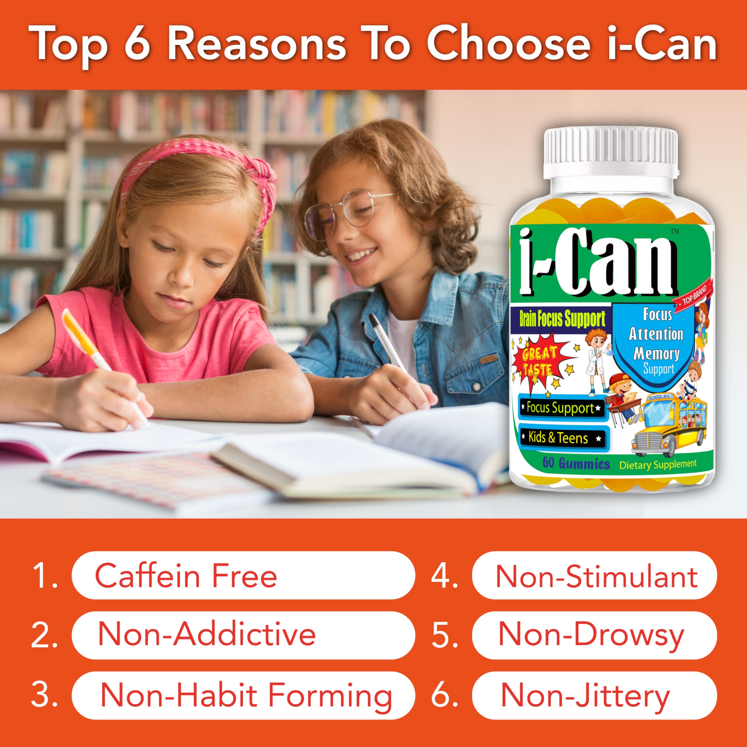 Celebrity LifeStyle Product Kids Focus Support Gummies close-up