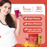 Cellbiolabs Resveratrol Drink Mix stick pack opened on a table